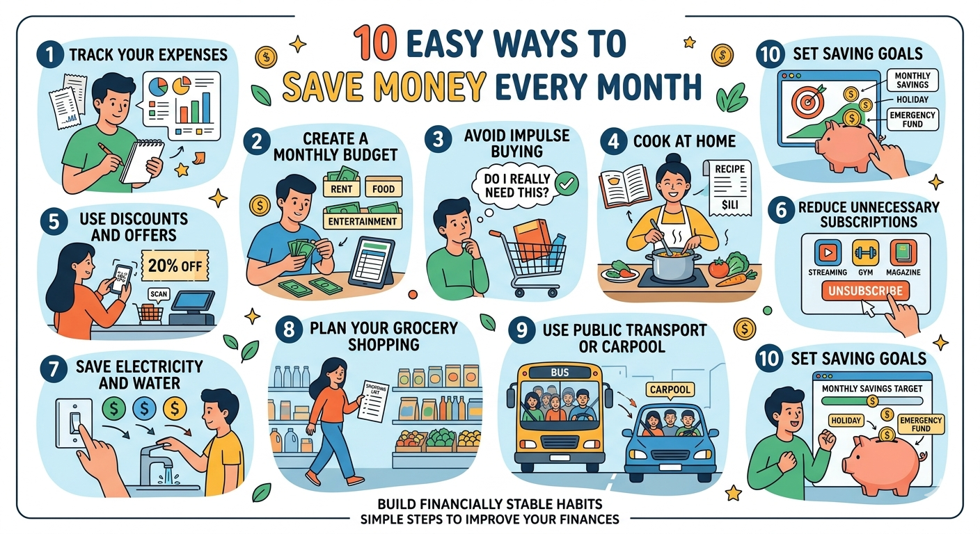 10 Easy Ways to Save Money Every Month